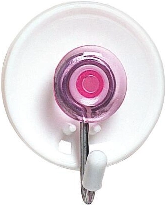 Round self-adhesive hooks with suction cup, assorted colors, 3 pcs