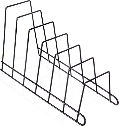 Support métallique pour couvercles et assiettes, noir, 34,5 × 14 × 19 cm