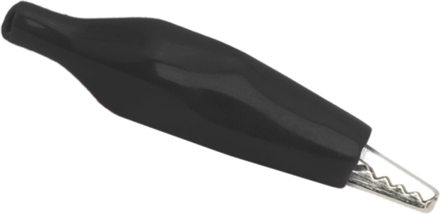 Pince crocodile moyenne avec isolation en PVC noir, 35 mm