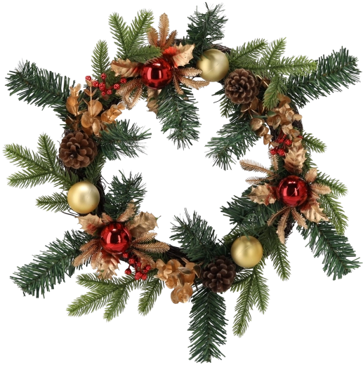 Christmas Wreath 40 cm Red–Gold
