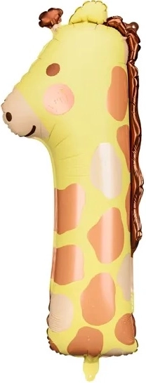 Foil Balloon Number 1 – Giraffe 31 × 82 cm