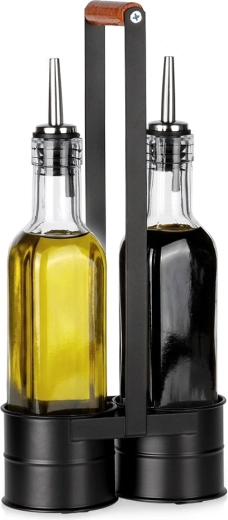 Glazenset voor olie en azijn in houder 2×250 ml