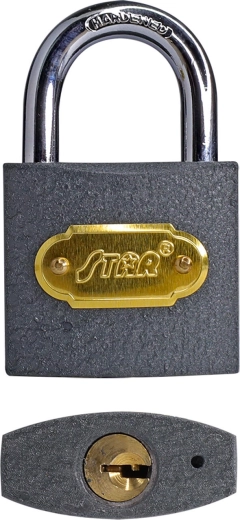 STAR padlock 38 mm, iron, 3 keys