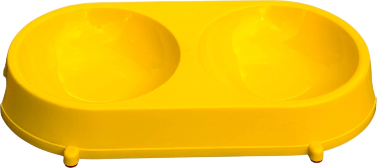 Gamelle double en plastique pour chiens et chats – petite