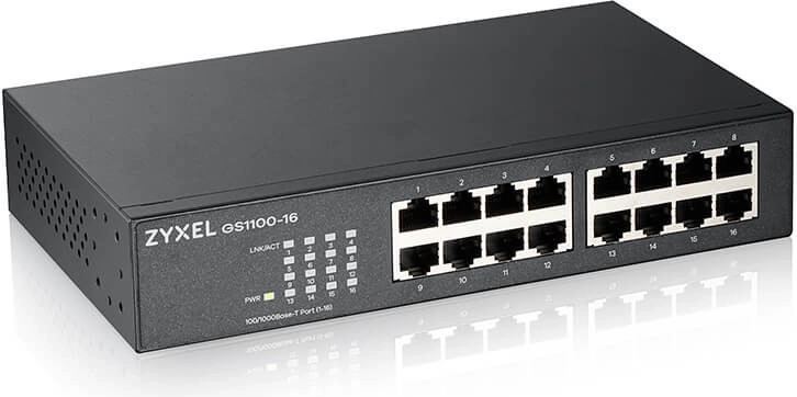 Switch gigabit non géré Zyxel GS1100 avec 16 ports