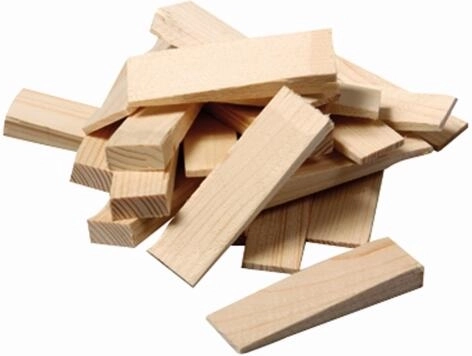 Houten montagespantjes 100 × 25 × 16–1 mm, 14 stuks