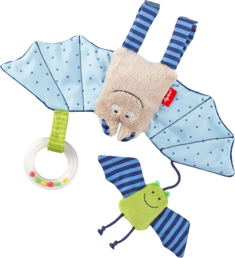 Sigikid developmental hanging toy bats with rattle and squeaker
