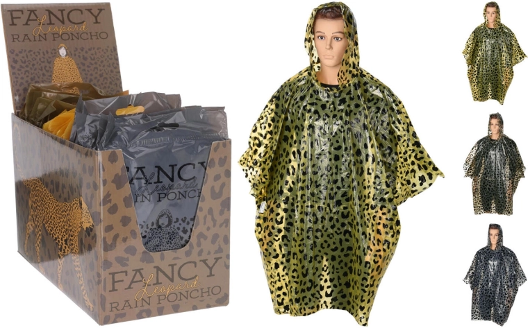 Poncho voor volwassenen met capuchon Safari - 1 stuk