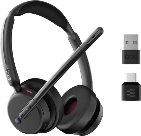 Micro-casque sans fil EPOS IMPACT 500 pro Microsoft Teams et UC avec ANC (USB‑C + USB‑A)