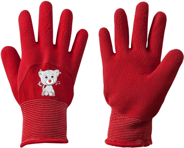 Children's work gloves with foam latex KITTY, size 4