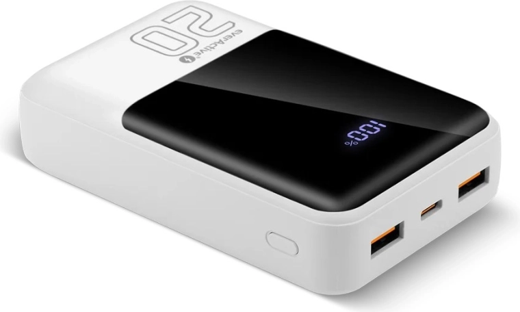Power Bank 20,000 mAh with 22.5 W Fast Charging, 2× USB-A and USB-C with LCD Display