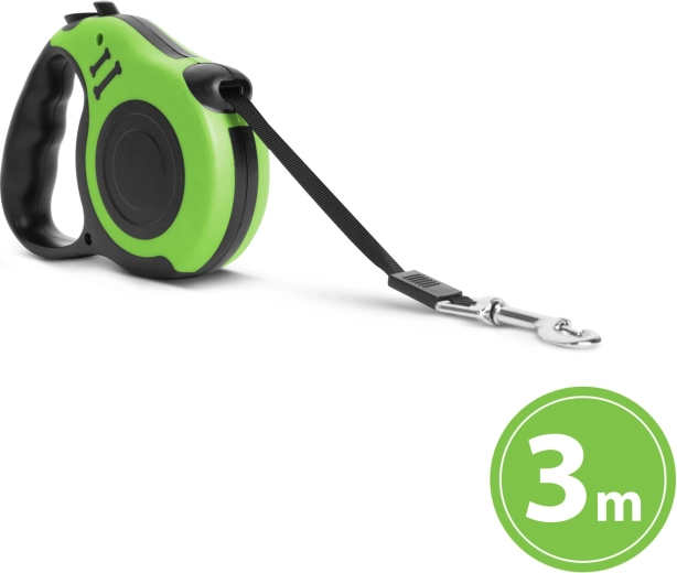 Laisse automatique pour chiens de 3 m, verte