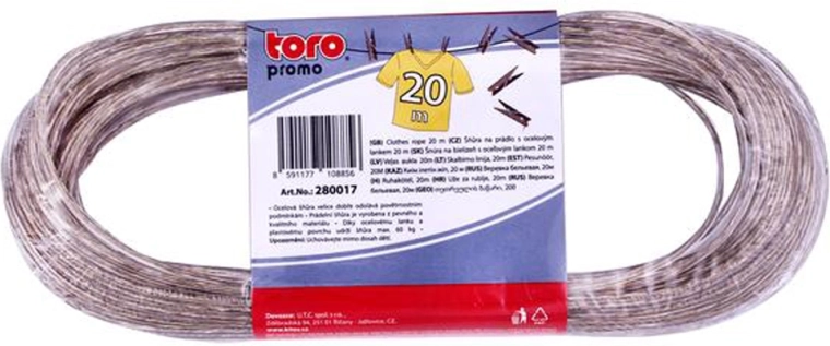 Wäscheleine mit Stahlseil Toro 20 m