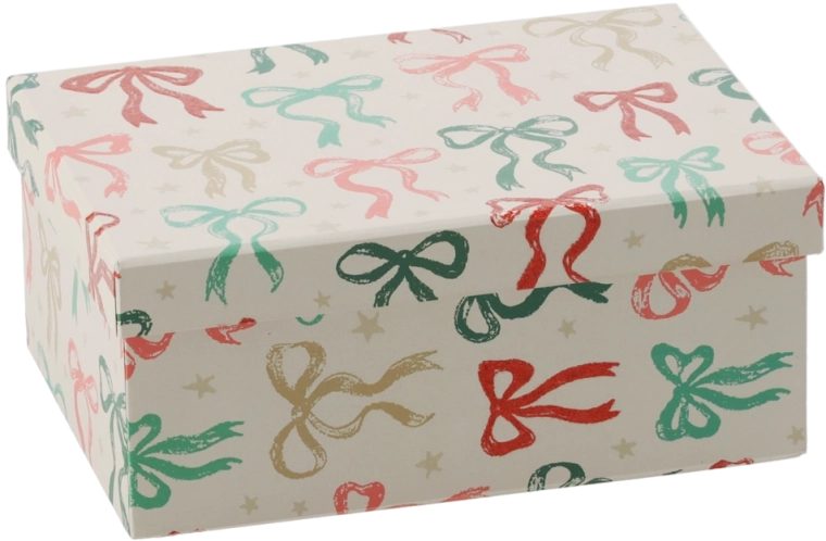 Weihnachts-Geschenkbox mit dekorativer Schleife 19 × 13,5 × 8 cm
