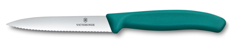 Couteau de cuisine pour fruits et légumes VICTORINOX Swiss Classic, 10 cm, dentelé, pointu, vert