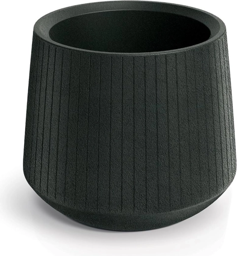 Bloempot Coro Bowl 48 cm – donkergrijze kunststof binnen- en buitenhoes