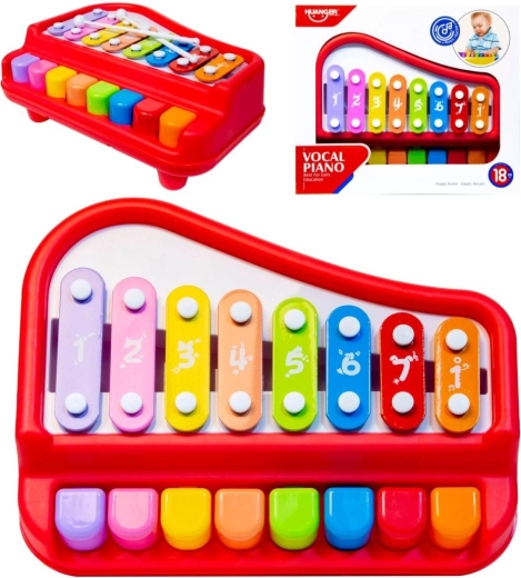 Huanger vocale piano – kinderorgel en xylofoon rood - 1 stuk