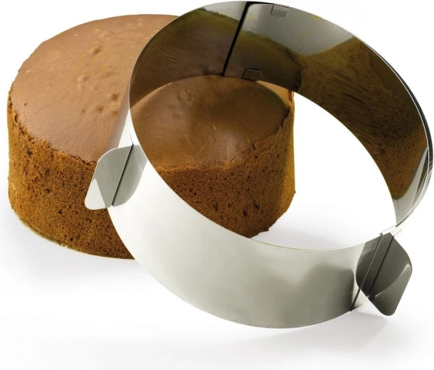 Moule rond réglable en acier inoxydable 15,5–29,5 cm