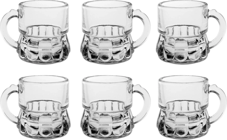 Verre à shooters en verre avec anse 25 ml SEVILLA, lot de 6 pièces