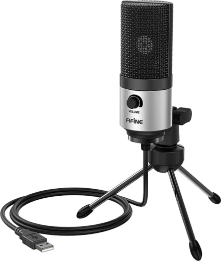 Microphone USB à condensateur Fifine K669BS argenté