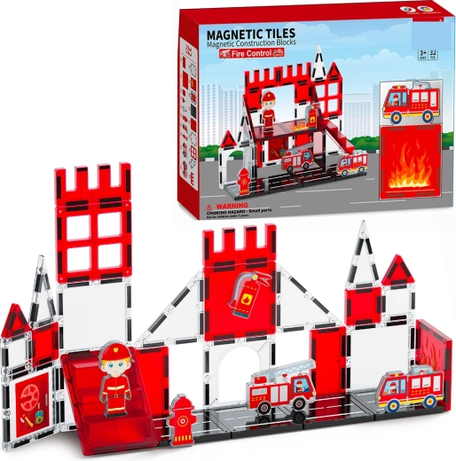 Magnetic Building Set Firefighters 32 pcs