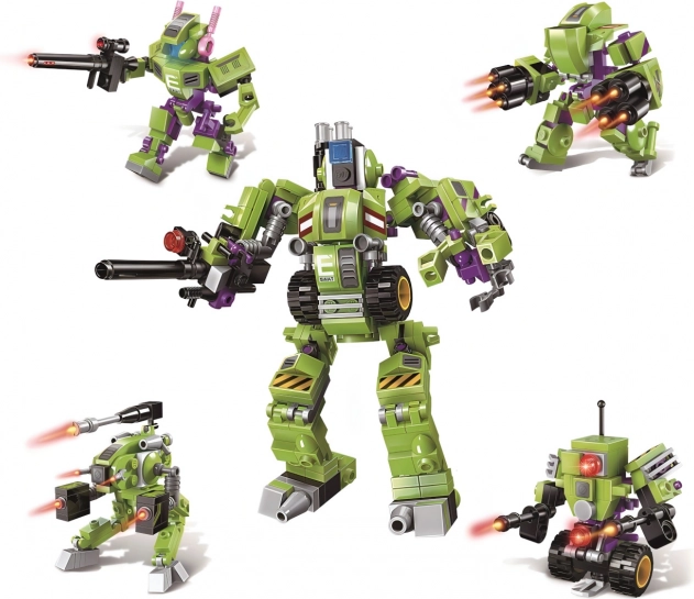 Qman Politie robotische bouwset 4-in-1