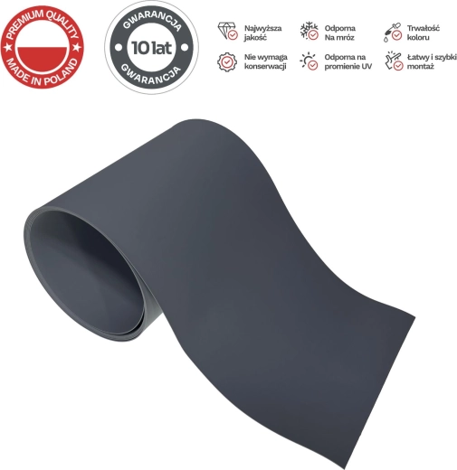 PROTECTO compact basic fence screen, graphite, 6 strips 2.55 m, width 19 cm + 12 clips