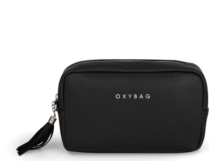 Trousse de toilette Emily en cuir noir