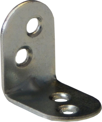 Montagewinkel mit Sicke 25 × 18 × 1,5 mm, verzinkt, weiß (15 Stk.)