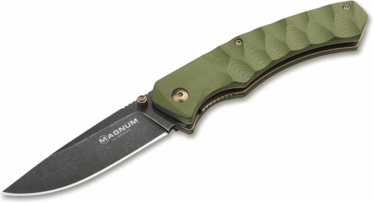 Magnum Iguanodon zakmes 8 cm, stonewash, groene G10