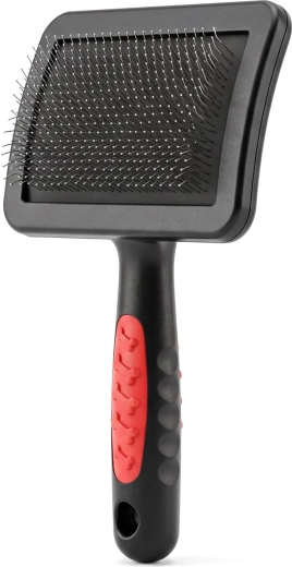 Brosse pour chiens et chats noire et rouge