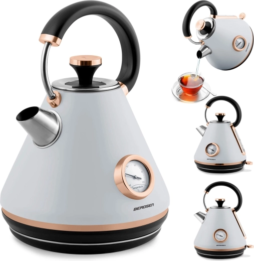 Electric kettle with thermometer 1.7 l BERDSEN grey