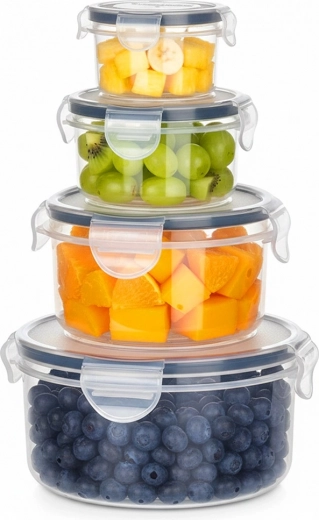 Airtight food containers with lid and seal, set of 4