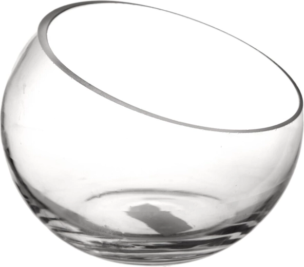 Clear glass vase 14 × 14 × 11 cm