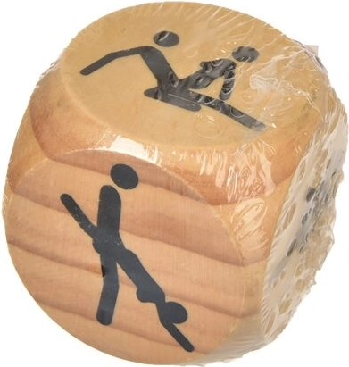 Houten Kamasutra liefdesdobbelsteen voor koppels 6 × 6 cm
