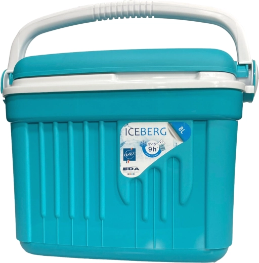 Tourist cool box 8 l KAMAI ICEBERG, turquoise with white handle