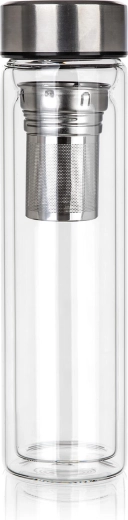 Doppelwandige Glasflasche für Tee und Infusionen 500 ml mit Sieb DOBLO