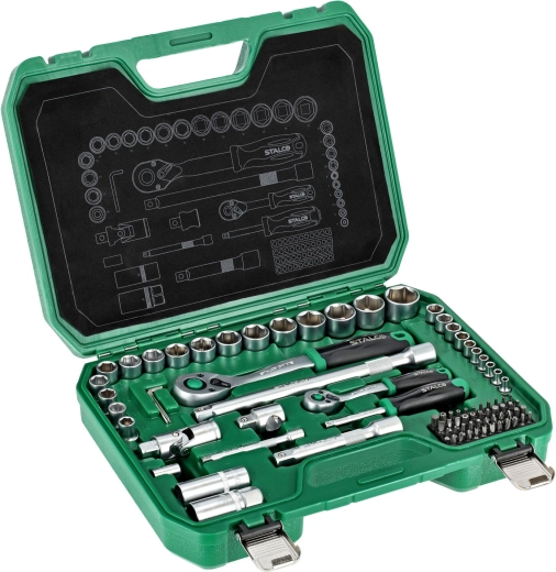 Stalco gereedschapset 1/2" + 1/4" (84-delig) in koffer