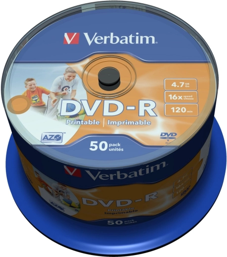 Verbatim DVD-R Wide Inkjet Printable 4.7 GB 16x - 50 pcs