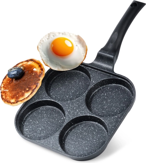 Granite egg pan with 4 holes 22 × 22 cm