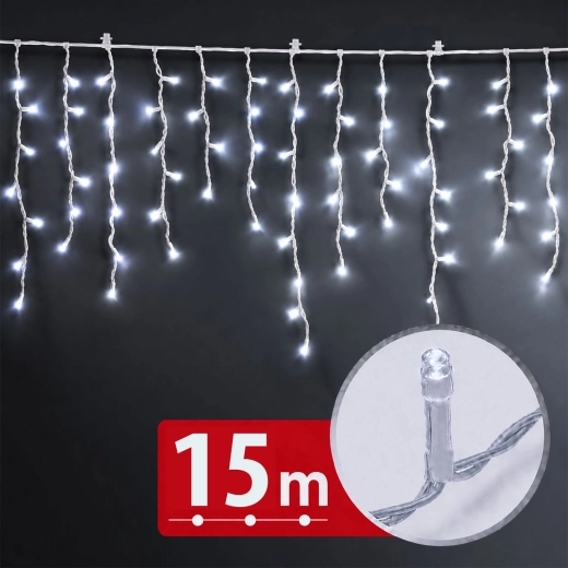 LED-Lichtvorhang 15 m mit 600 LEDs in Kaltweiß