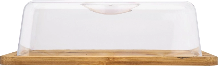 Bamboe serveerschaal met kunststof stolp Altom Design