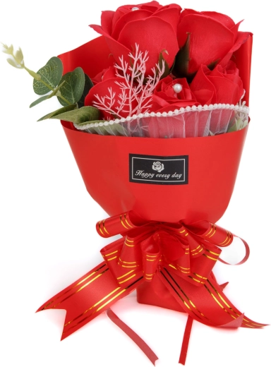Kunstdecoratie van rozen in een geschenkdoosje