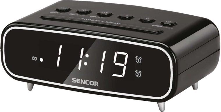 Sencor wekkerradio met PLL FM-radio en dubbel alarm