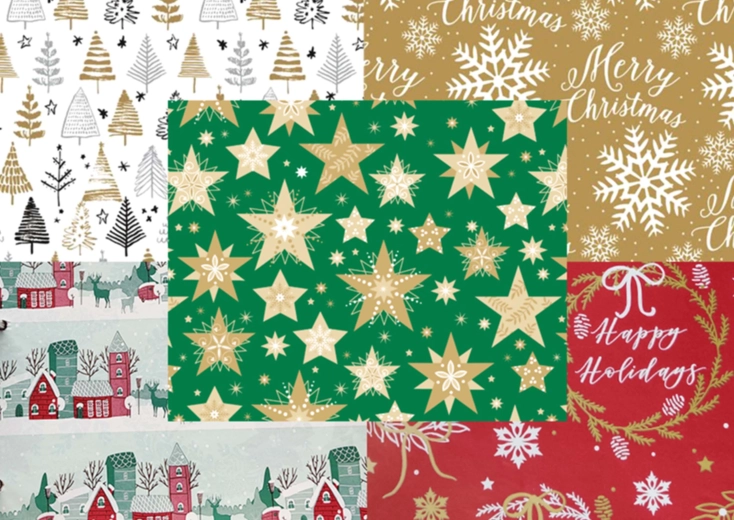 Kerstinpakpapier BVE Classic 0,7 × 10 m – mix