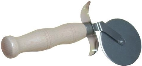 Roulette à pizza en acier inoxydable avec manche en bois 6 cm