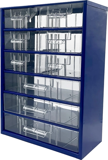Metal cabinet for workshop materials with 6 medium and 3 large drawers 30.5 × 46 × 15.5 cm