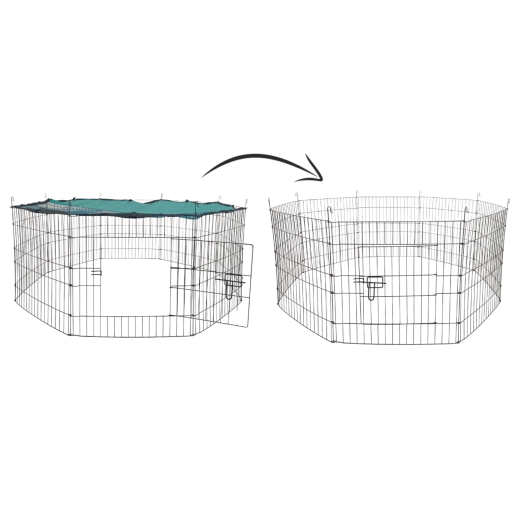 Buitenren voor dieren met schaduwnet, 8 panelen 56 × 57 cm