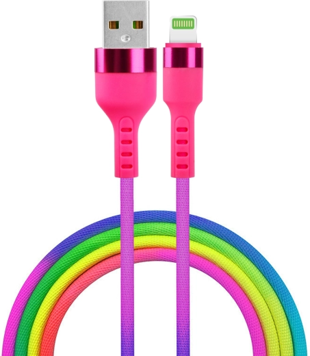 Setty USB–Lightning Cable 1.2 m 2.1 A Rainbow