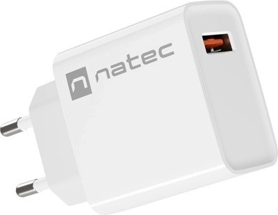 NATEC Ribera wall charger 1× USB-A 18 W white